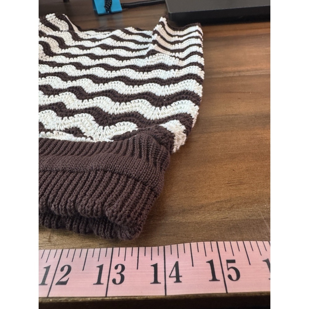 ME+EM Stripe Scallop Knit Shorts Cotton Crochet Small Drawstring Beach Boho Fest - Picture 10 of 12